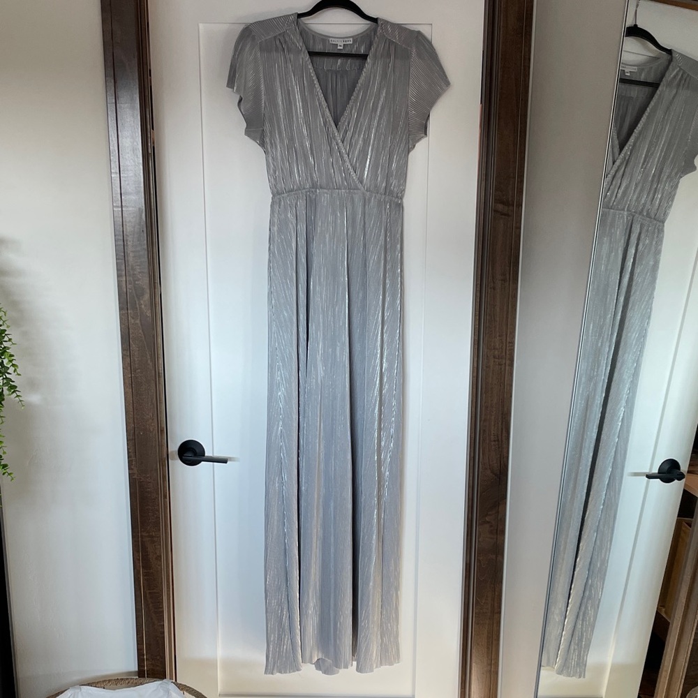 Baltic Born Silver Pleated Maxi Dress